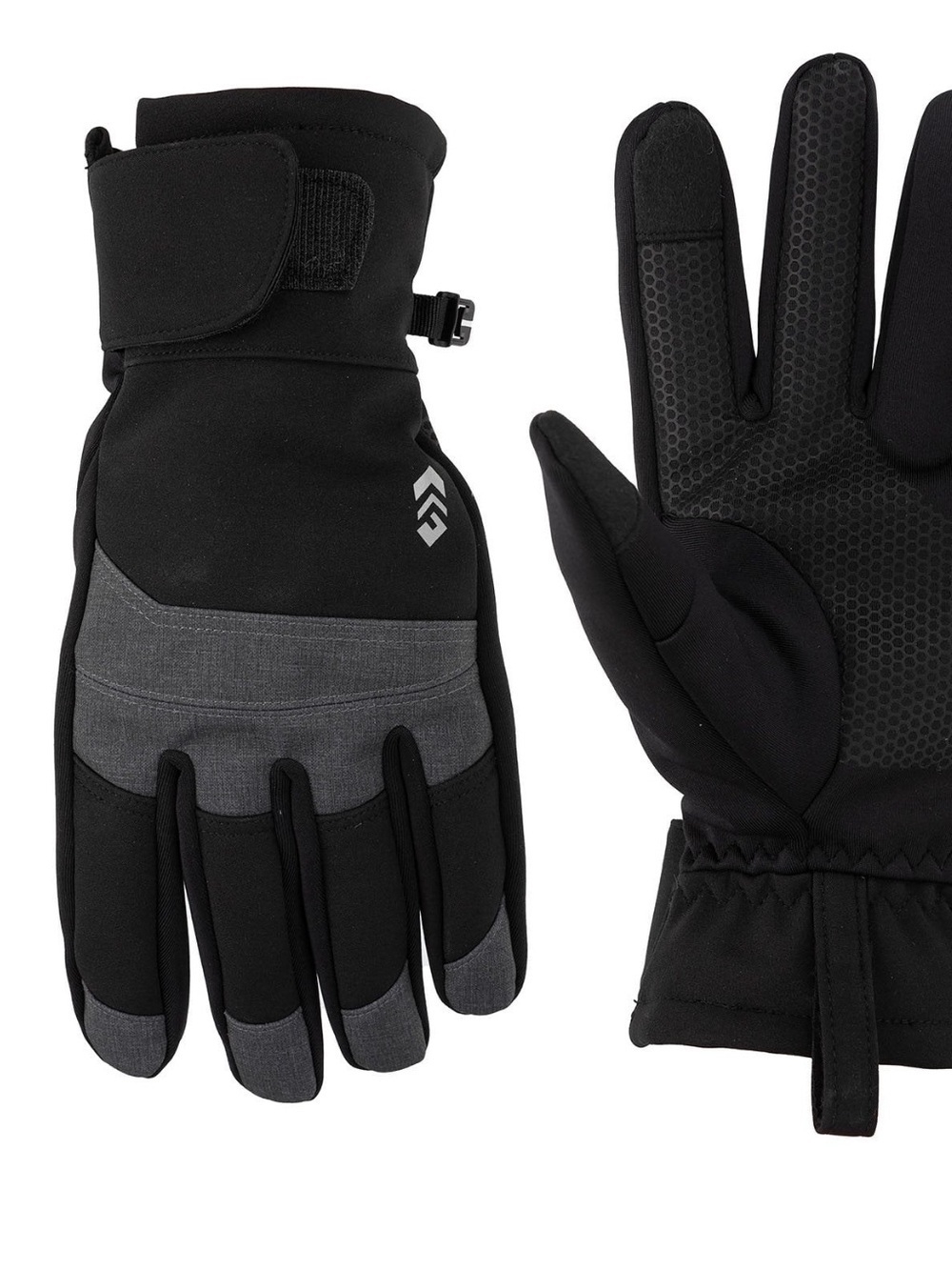 Free Country Black Softshell Gloves Men's Small